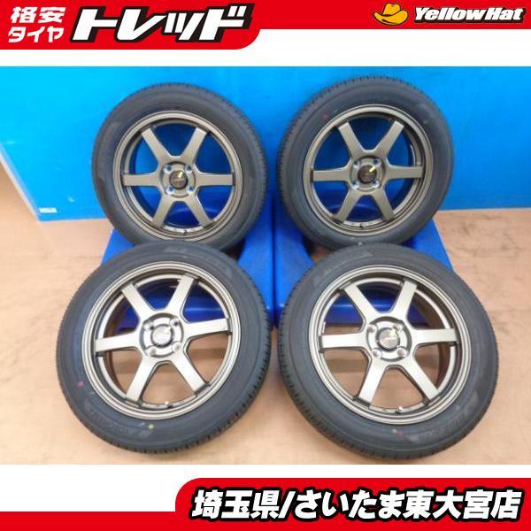 【東大宮】お買い得【新品アウトレット】J-TECH S-6 16x6.0J+40 4/100 ヨコハマ AE-01F 185/55R16 2021製 4本シャトル スイフトにの画像1