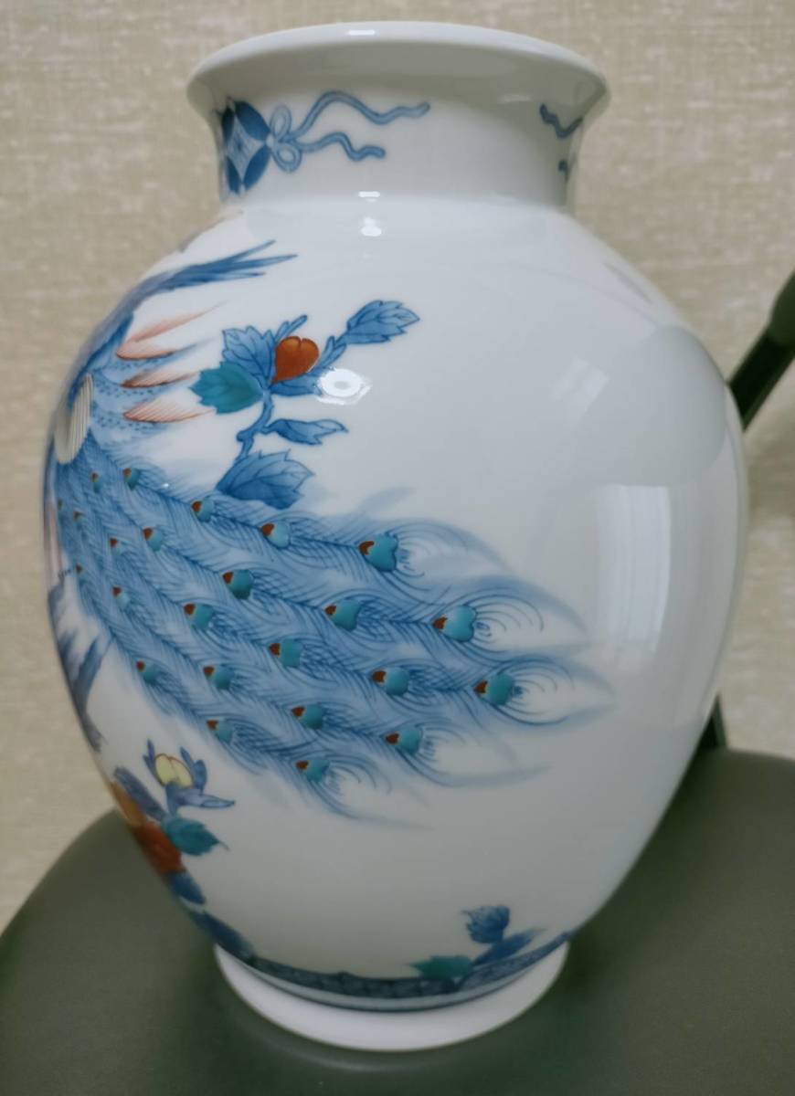 花瓶　花柄　鳳凰　瑞鳥　素敵!　未使用品に近い_画像5