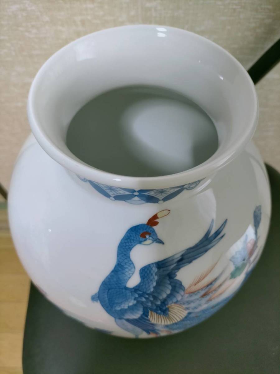 花瓶　花柄　鳳凰　瑞鳥　素敵!　未使用品に近い_画像7