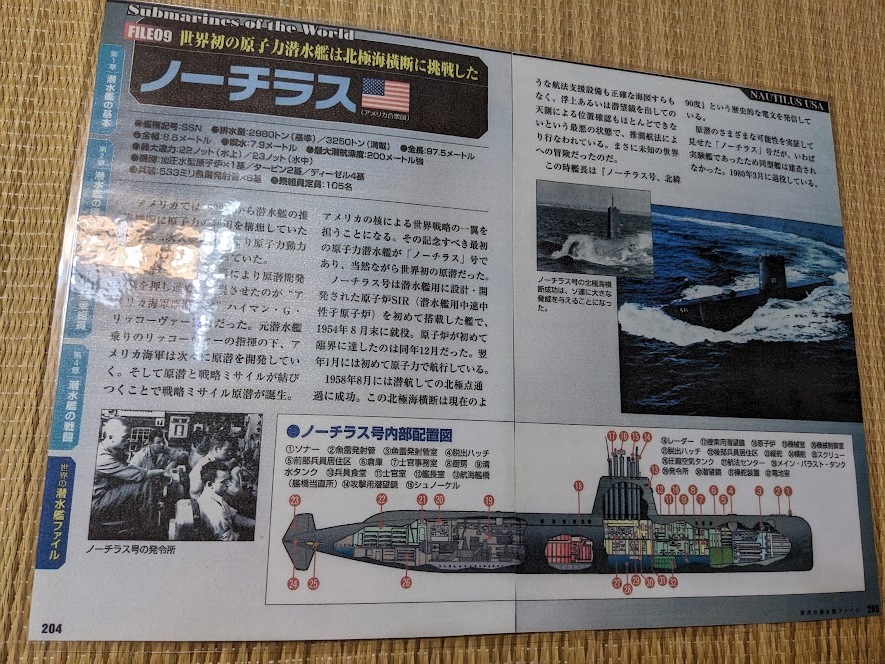 カラー透視イラスト　アメリカ海軍　原子力攻撃潜水艦　ノーチラス_画像1