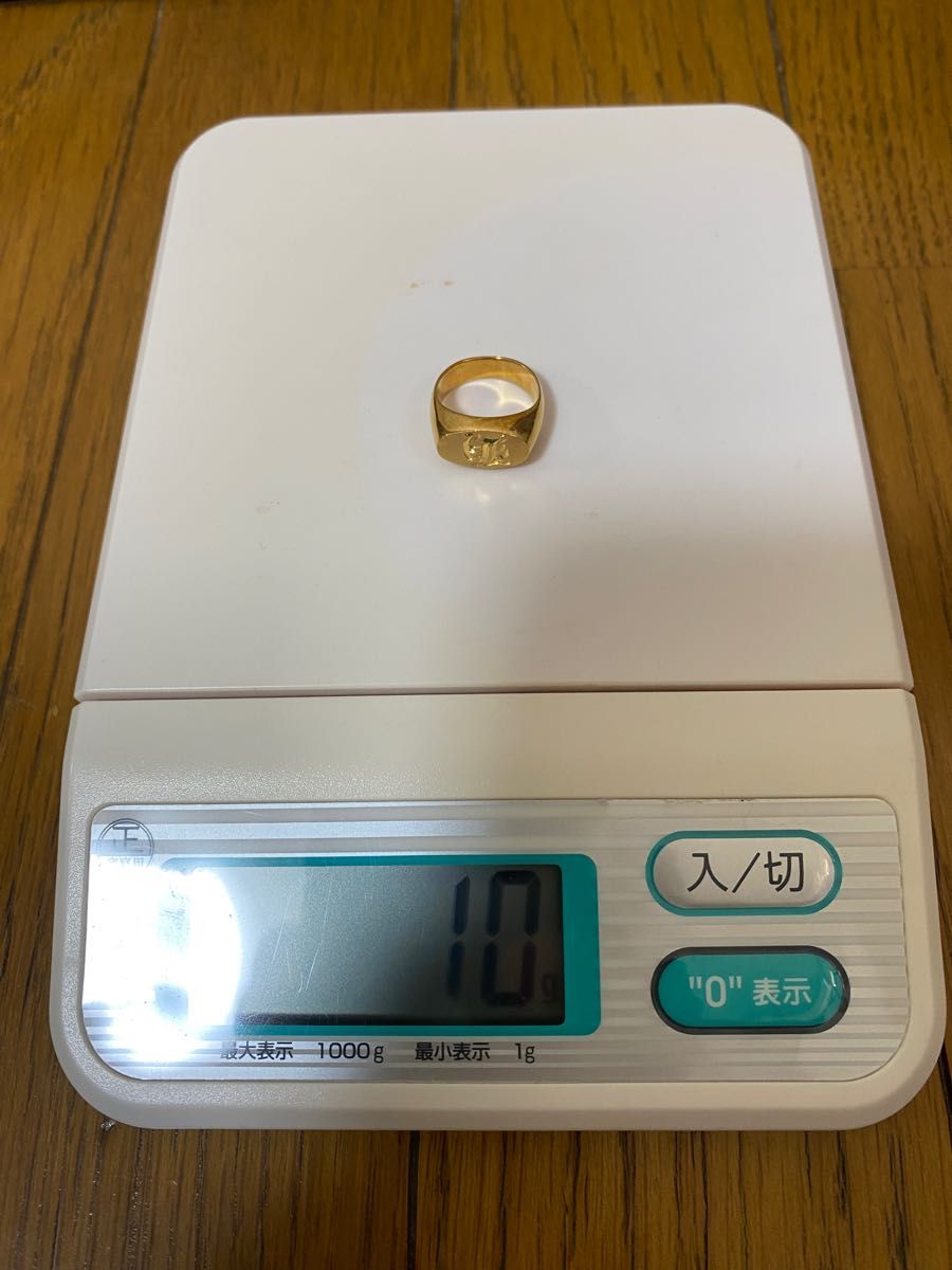 k18 印台指輪 横小判 7号 約10g