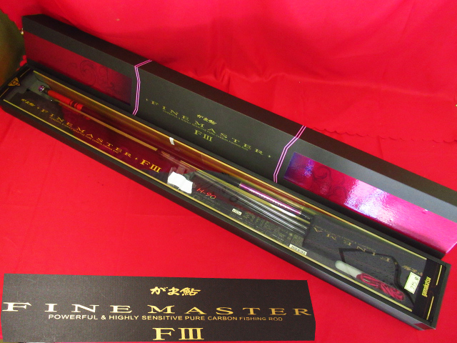 がまかつ がま鮎 カーボンロッド 鮎竿 FINE MASTER F3 ファインマスター エフスリー H-90 GSR 替穂先 2本付属 箱あり 管理5G0510C-D02
