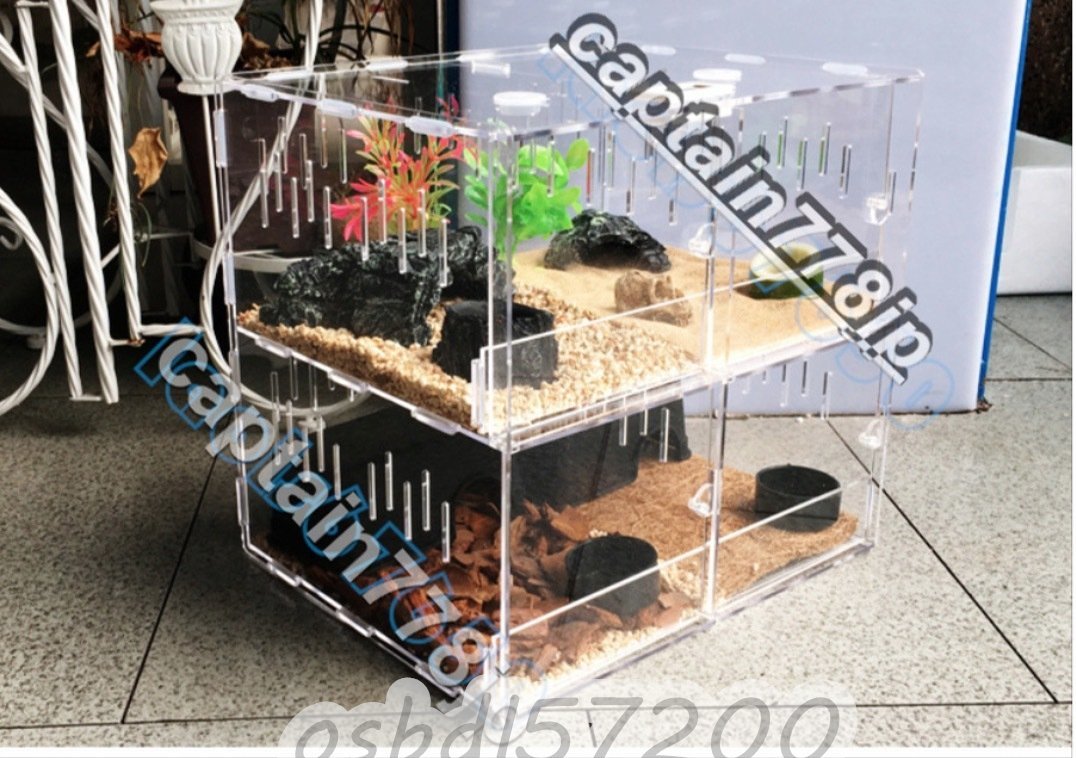  high class pet house reptiles amphibia lizard rep tile cage box breeding cage house construction type several .. transparent acrylic fiber made endurance & robust & practical use 