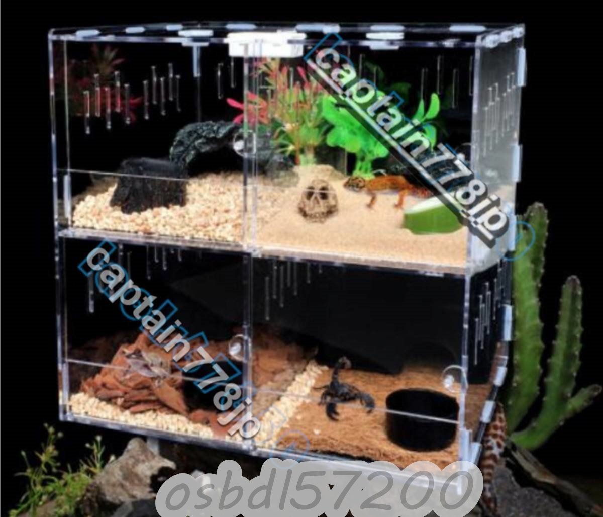  high class pet house reptiles amphibia lizard rep tile cage box breeding cage house construction type several .. transparent acrylic fiber made endurance & robust & practical use 