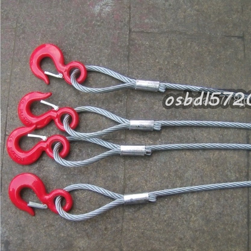  new arrival *4ps.@ hanging sphere .. wire rope zinc plating steel made wire sling hook attaching use load 2t length 1m