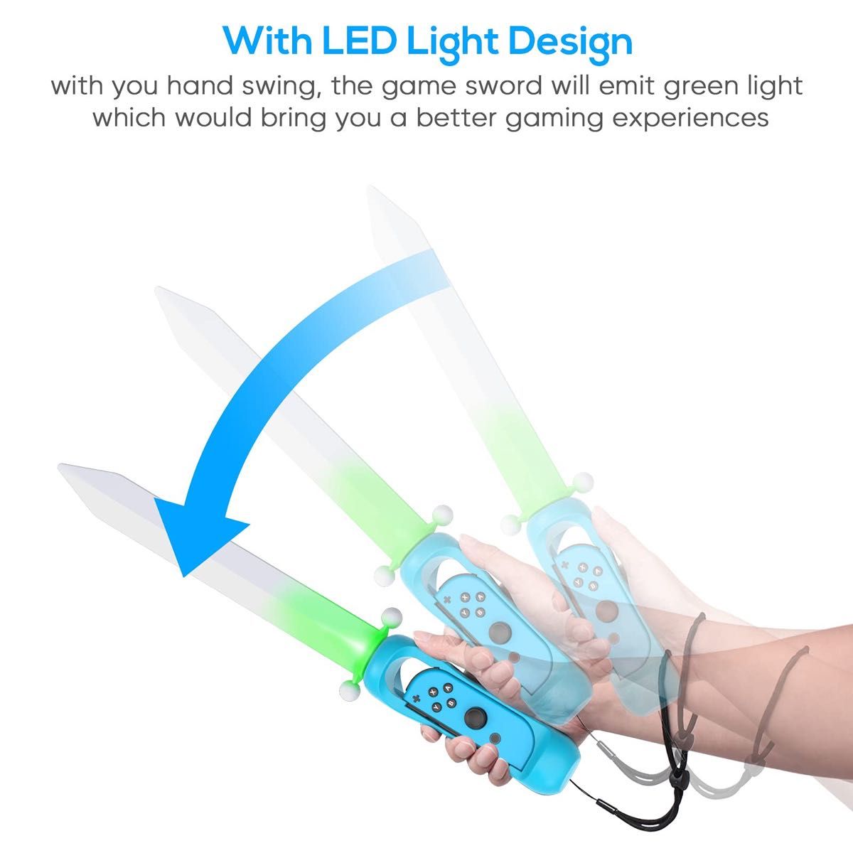 LEDゲームソード スイッチ/スイッチ用 OLED Joy Cons ハンドグリップソード ゼルダの伝説 スカイワードソードHD