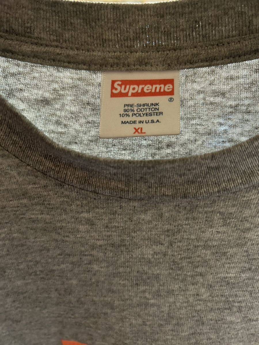 希少品】supreme box logo tee ボックスロゴ Tシャツ グレー オレンジ