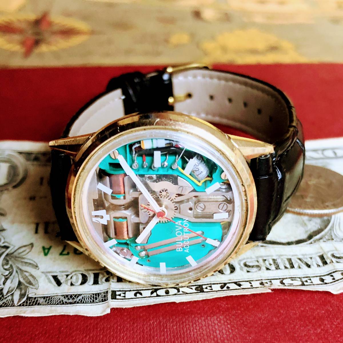 #1875【売切り特価！】メンズ 腕時計 ブローバ 音叉時計 動作良好 アキュトロン 1960年代 アンティーク BULOVA Accutron ヴィンテージ_画像8