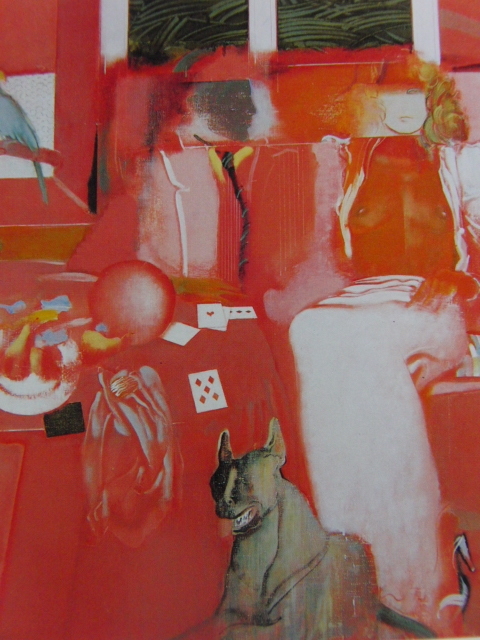 佐藤泰生、【赤い室内】、希少な画集画より 、新品高級額 額装付 美品、送料無料 絵画 風景画