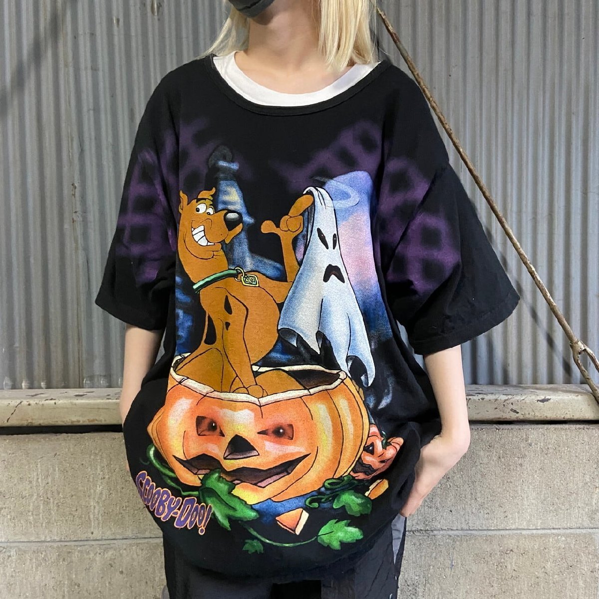 ビッグサイズ 90年代 Scooby-Doo スクービー・ドゥー ハロウィン アニメ キャラクター オーバープリントTシャツ メンズ2XL相当