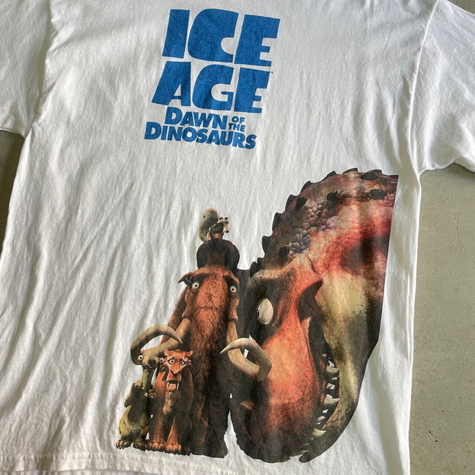 00年代 ICE AGE3 DAWN OF THE DINOSAURS プリントTシャツ メンズL