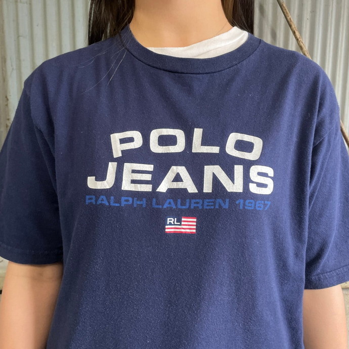00年代 Polo Jeans co. Ralph Lauren ラルフローレン ポロ ポロジーンズ Tシャツ メンズM相当_画像3
