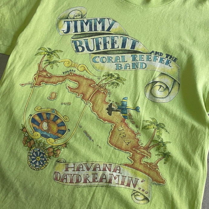 90年代 Jimmy Buffett’s AND THE CORAL REEFER BAND ジミーバフェット 両面プリント アーティスト バンドTシャツ メンズL_画像1