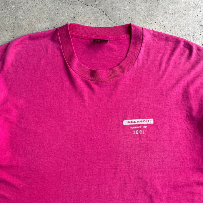 90年代 USA製 INGERSOLL ピクトグラム 企業ロゴ バックプリント Tシャツ メンズXL_画像3
