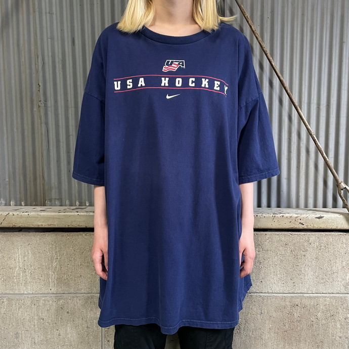 ビッグサイズ 00年代 NIKE TEAM ナイキ ”USA HOCKEY” ロゴプリントTシャツ メンズ2XL_画像2