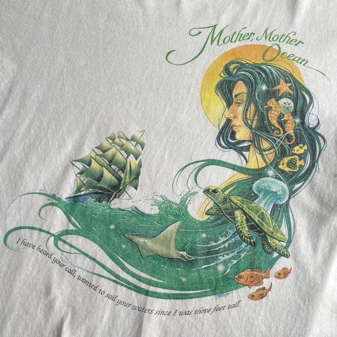 90年代 USA製 Caribbean Soul TREASURE ISLAND アニマル アート バックプリントTシャツ メンズXL_画像1