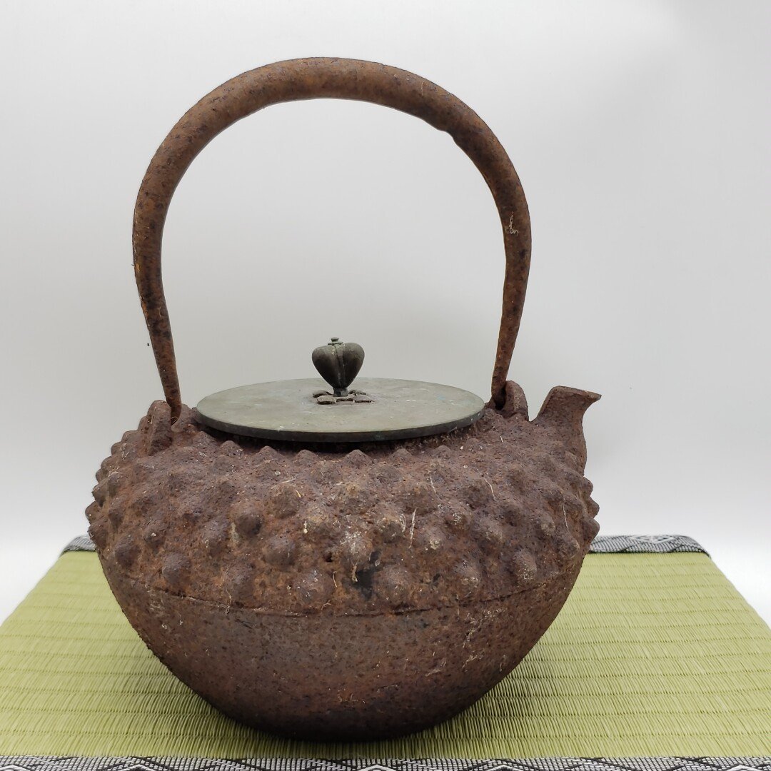 鉄瓶鉄器鬼あられ龍文堂あられ古道具煎茶道具茶道具茶器急須もれなし