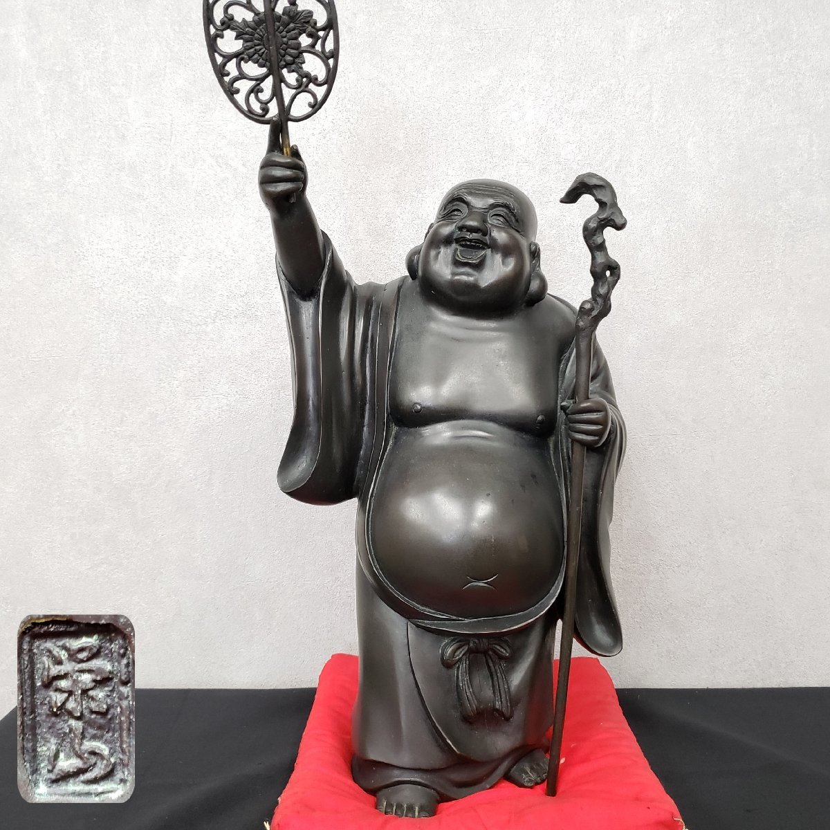 越井栄山作 軍配布袋 18号 重さ18kg 高岡銅器 銅製品 金属工芸