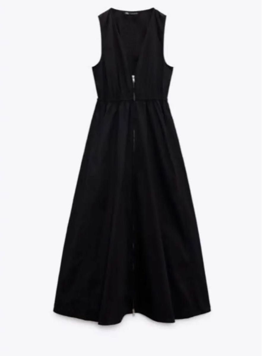ZARA ジッパー ポプリン ワンピース ジャンパースカート ZARA ジッパー ポプリン ワンピース ジャンパースカート
