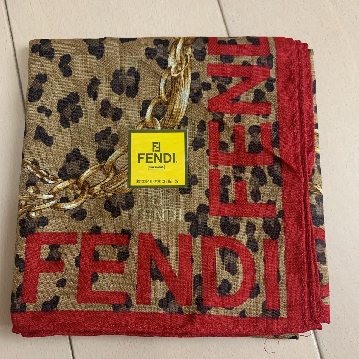 良品 FENDI オールドフェンディ ヴィンテージ レオパード レザー 長