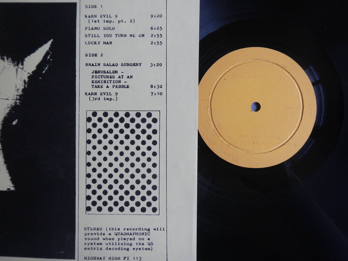 【LP】ELP(FI113米国製1970年代深溝ラベルVINTAGE盤CALIFORNIA JAMエマーソンレイク&パーマー)_画像2