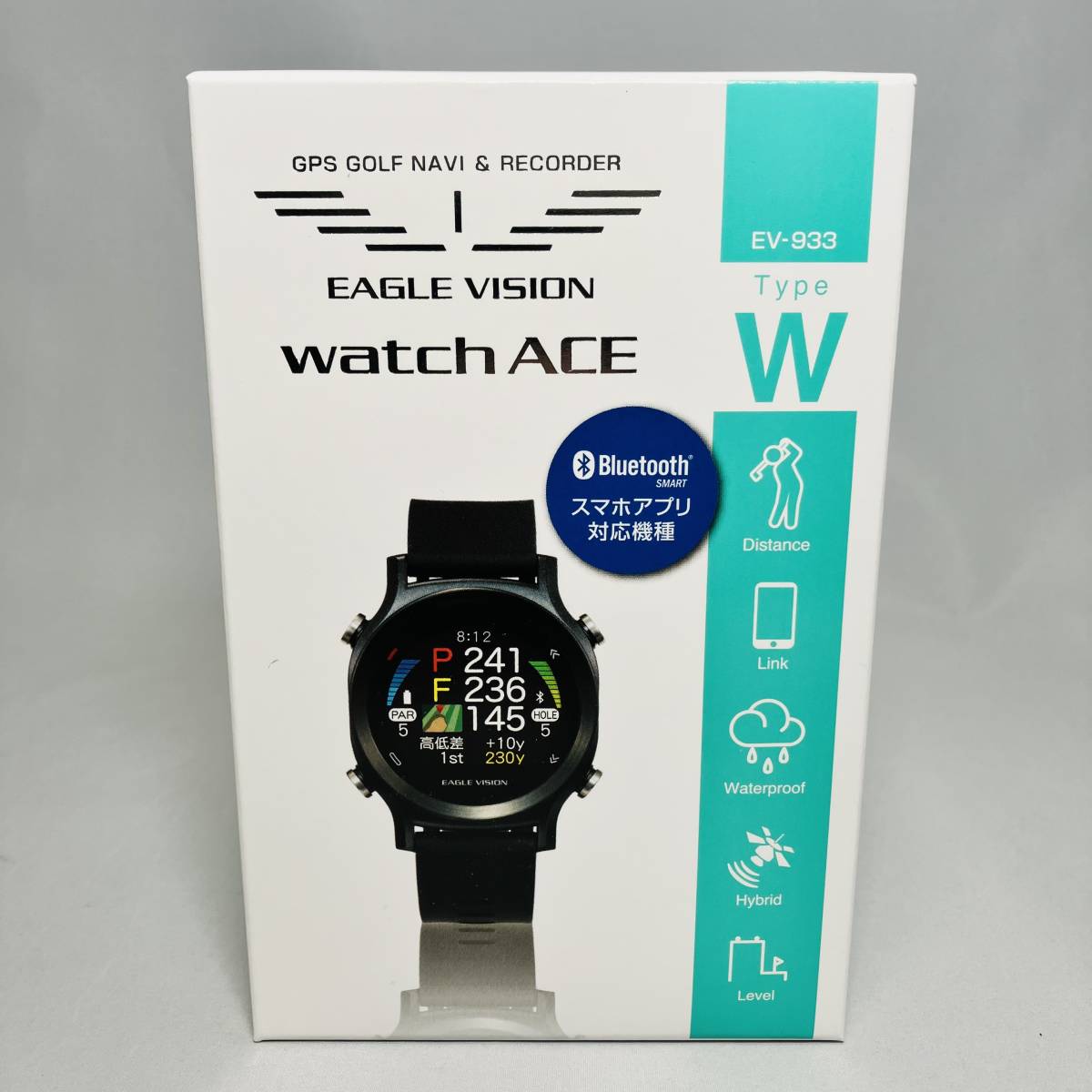 新品 アサヒゴルフ EAGLE VISION watch ACE EV-933-BK ブラック黒 朝日ゴルフ イーグルビジョン ウォッチ エース GPSゴルフナビ 距離計測器_画像1