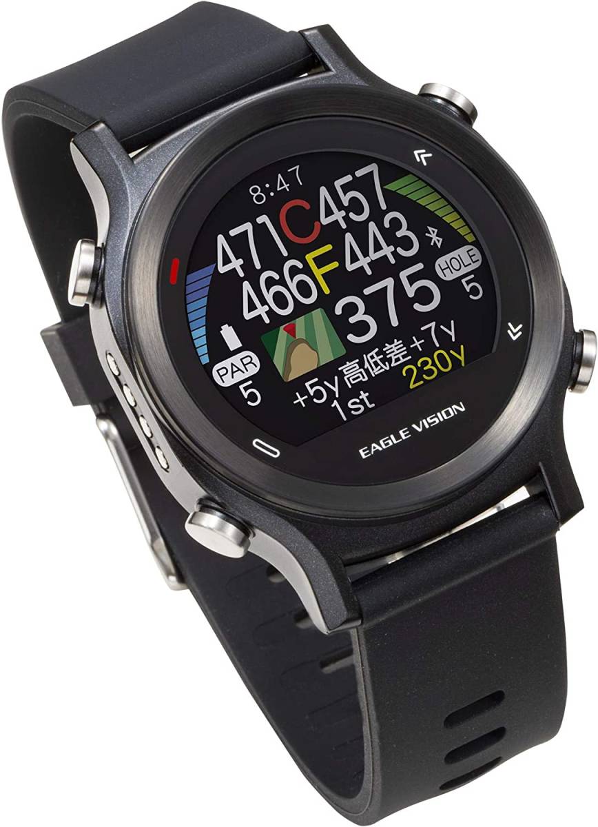 新品 アサヒゴルフ EAGLE VISION watch ACE EV-933-BK ブラック黒 朝日ゴルフ イーグルビジョン ウォッチ エース GPSゴルフナビ 距離計測器_画像5