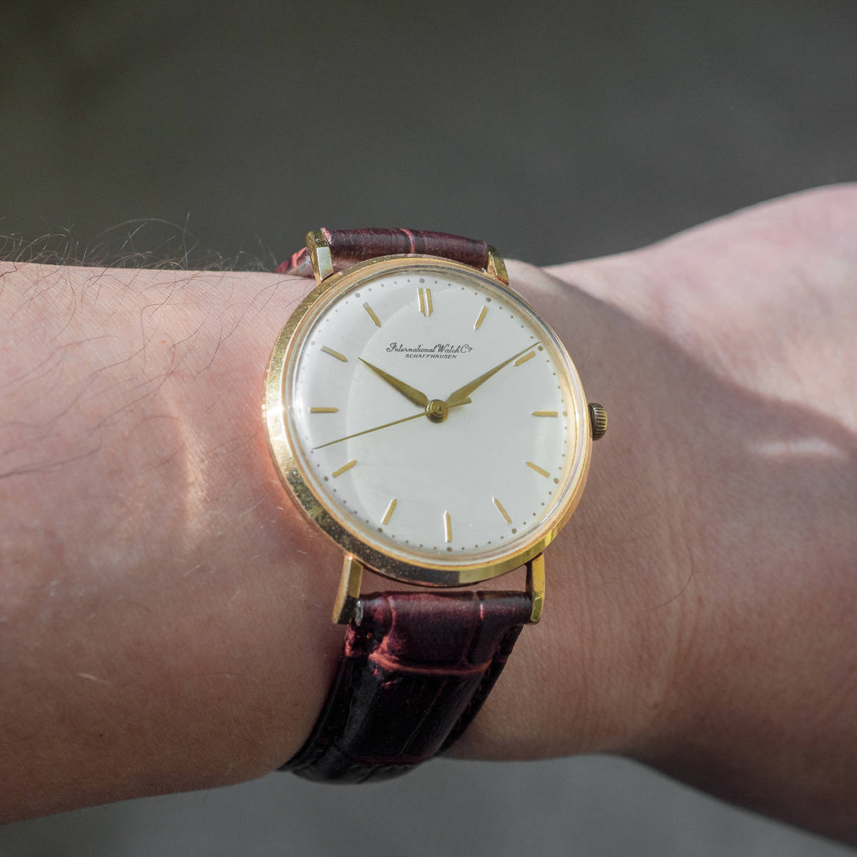 313) 稼働美品 ☆ IWC 手巻き 18金無垢 ☆ 日差1秒 1956年製 メンズ