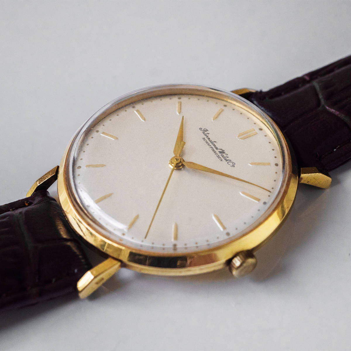 313) 稼働美品 ☆ IWC 手巻き 18金無垢 ☆ 日差1秒 1956年製 メンズ