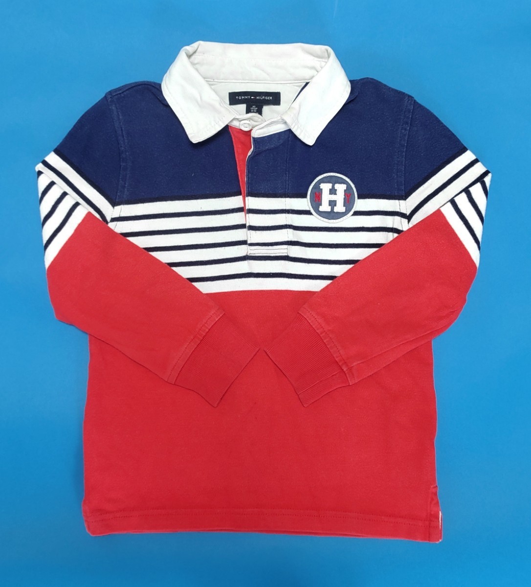 【良品】TOMMY HILFIGER(トミーヒルフィガー)長袖ポロシャツ XS_画像2