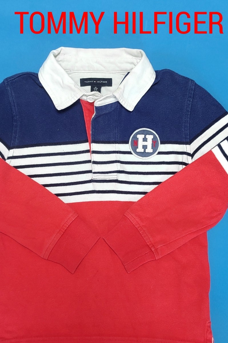 【良品】TOMMY HILFIGER(トミーヒルフィガー)長袖ポロシャツ XS_画像1