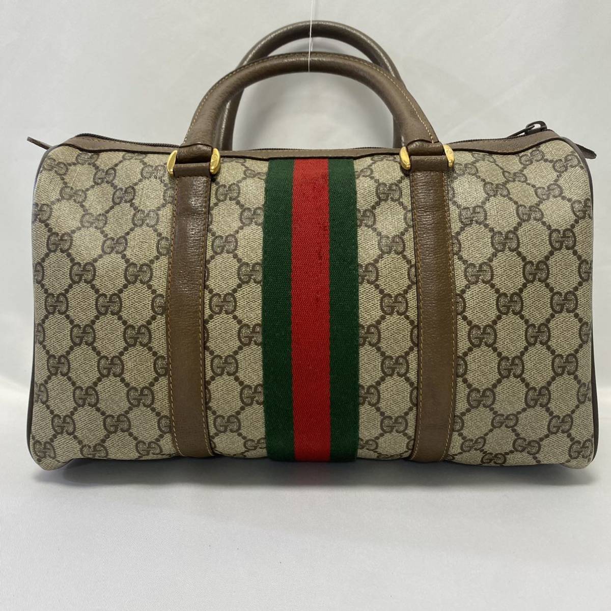 GUCCI グッチ ボストンバッグ シェリーライン GG柄 レザー PVC 0622493