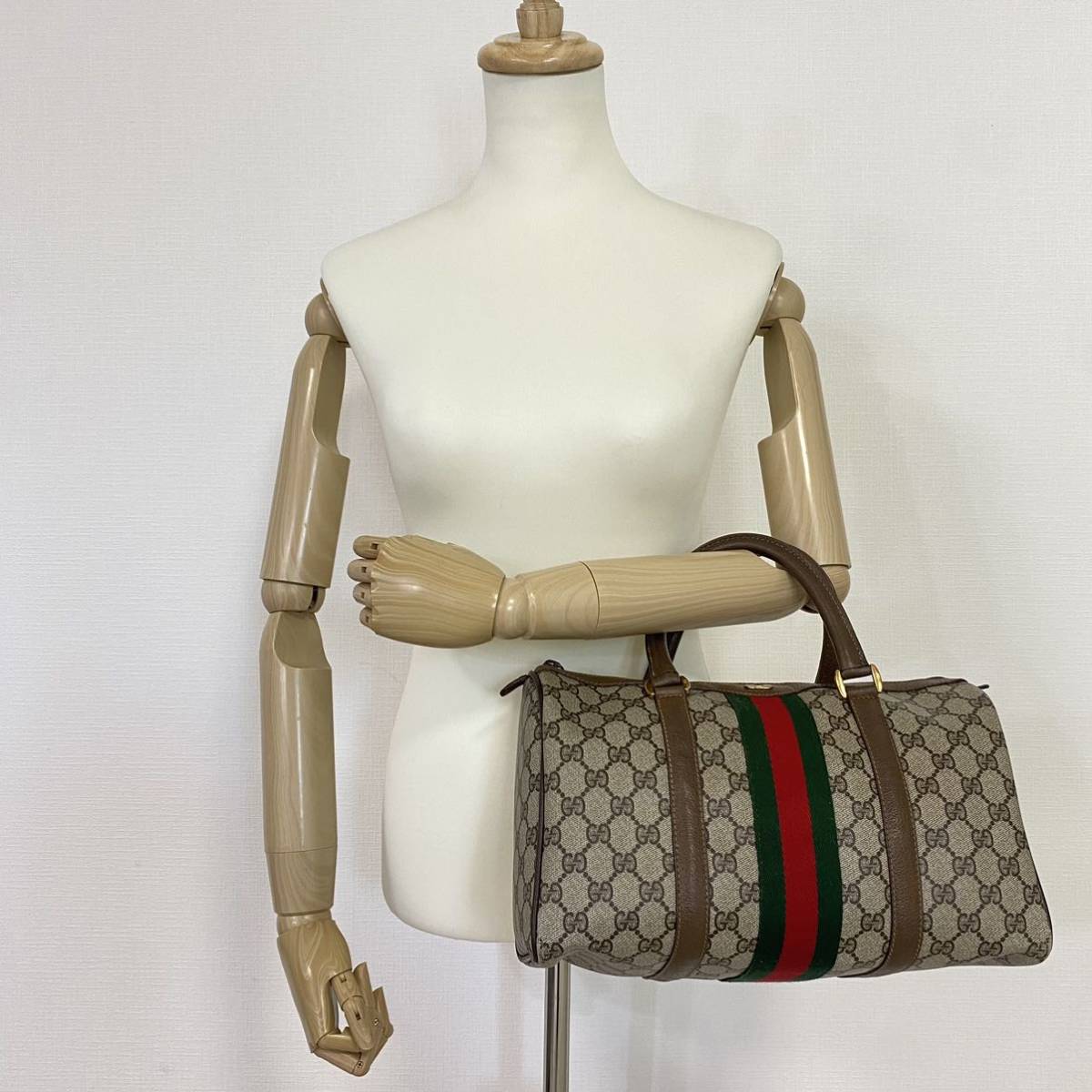 GUCCI グッチ ボストンバッグ シェリーライン GG柄 レザー PVC 0622493