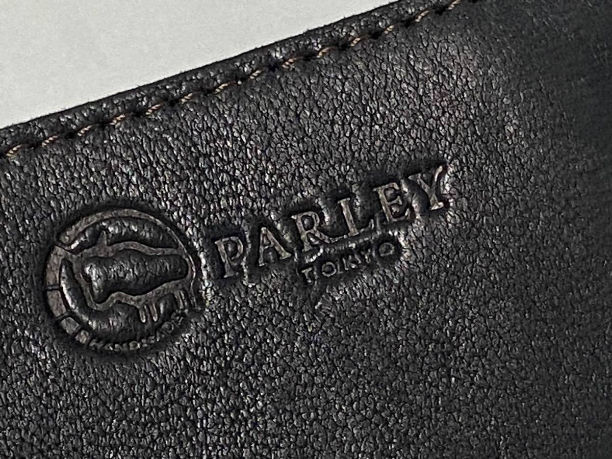 pa-li.- Classic TOKYO leather atelier PARLEY Finland elk round Mini purse black FE-06 exhibition unused goods 