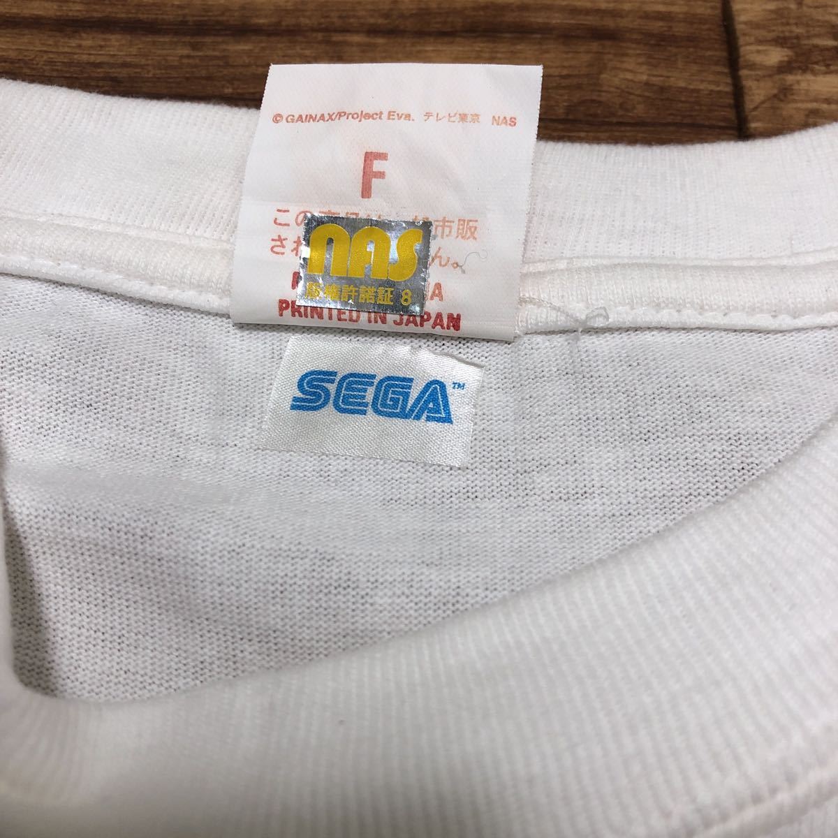 新世紀エヴァンゲリオン 半袖Tシャツ SEGA フリーサイズ ホワイト 非売品 90年代 ヴィンテージの画像3