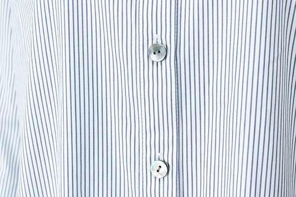 未使用 poushal ◆ ストライプ シャツ ワンピース ホワイト/ブルー 40サイズ (下げ札付き) 長袖 ロング ポーシャル ◆WX19_画像4