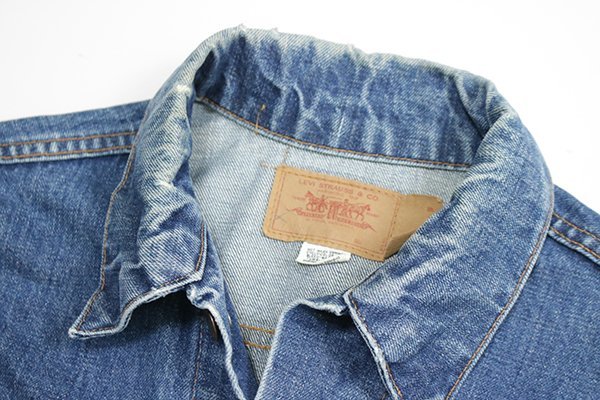 LEVI'S ◆70505 4th デニムジャケット インディゴ ケアタグ 刻印525 スモールe USA製 Gジャン ジージャン オールド リーバイス ◆XE18_画像4