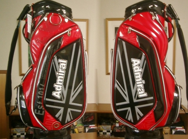 未使用　Ａｄｍｉｒａｌ　アドミラル　アクティブ・モデル　エナメル素材　黒レッド赤白　ゴルフバッグ