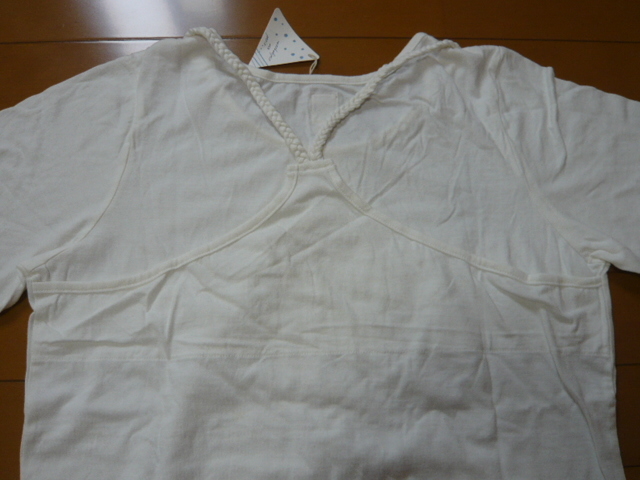 新品　未使用　タグ付　ノースオブジェクト　半袖Tシャツ　カットソー　重ね着風　Lサイズ　綿100%　白　★_画像5