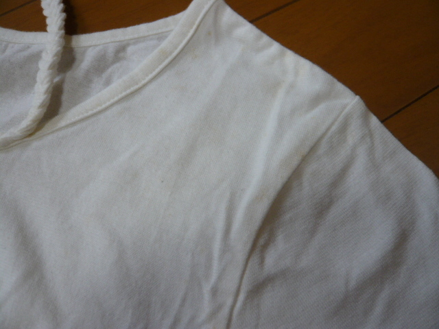 新品　未使用　タグ付　ノースオブジェクト　半袖Tシャツ　カットソー　重ね着風　Lサイズ　綿100%　白　★_薄らシミございます