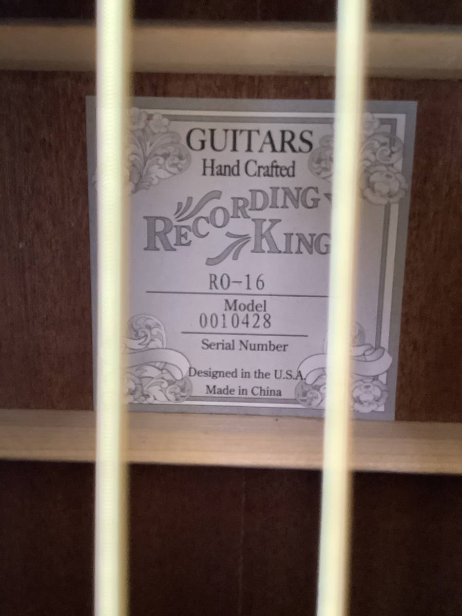 送料無料 レコーディング キング RO-16 トップ単板 トリプルOタイプ アコースティックギター 美品 ギグバック付の画像7