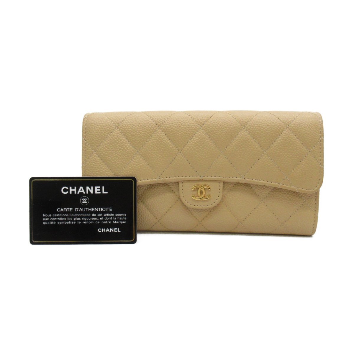 いいたしま CHANEL ベージュ系 キャビアスキン mC4Gy-m60489920100