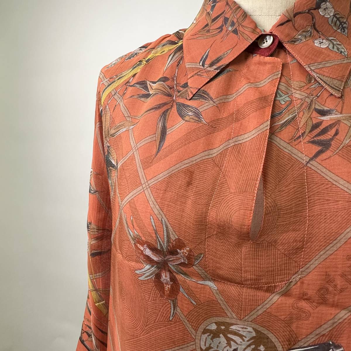 良品 HERMES エルメス マルタンマルジェラ シルク シフォン ブラウス