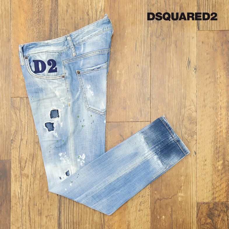 売り切り御免!】 dsquared2 S74LB0702 スリムジーンズ 46サイズ 黒