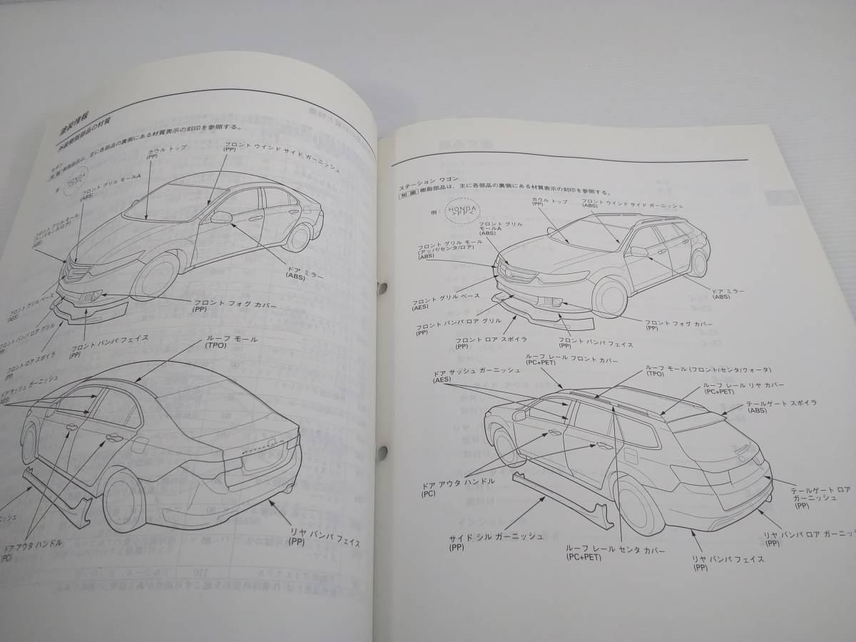 ホンダ サービスマニュアル アコード ACCORD ボディ整備編　DBA-CU2型/DBA-CW2型　2008年12月_画像6