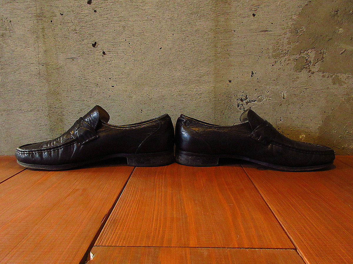 ビンテージ70’s●Uチップローファー黒size 11 EEE●230502k6-m-lf-30cm 1970sレザー革製メンズ古靴の画像5