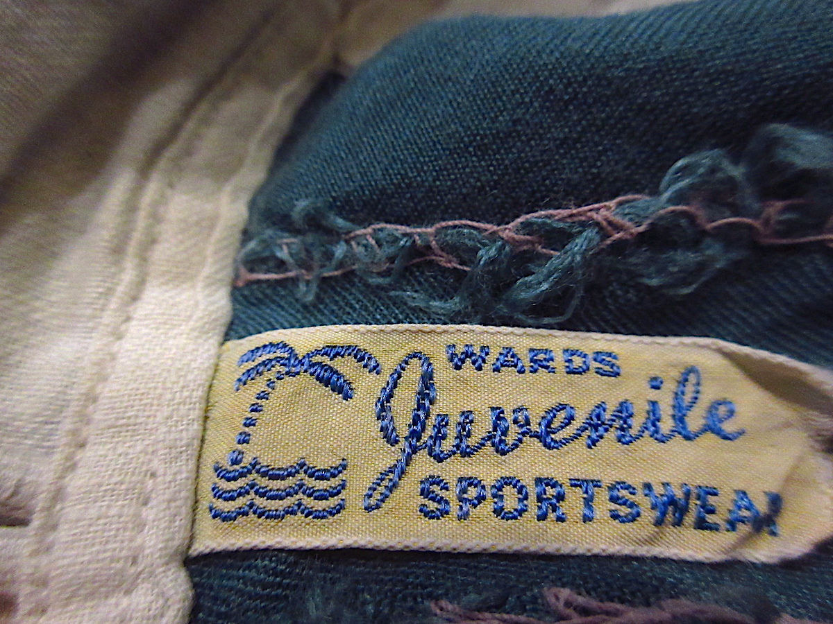 ビンテージ40's50's●WARDS Juvenile sportwearキッズレーヨンツータックスラックス実寸W50cm～60cm●230525c6-k-pnt-ot-wf 1940s1950s_画像3