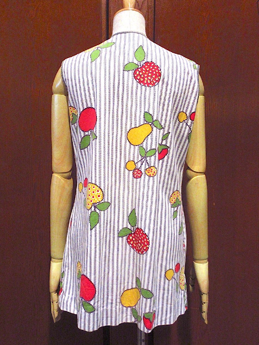  Vintage 70\'s* женский фруктовый дизайн лучший *230520m1-w-vs фрукты полоса б/у одежда 