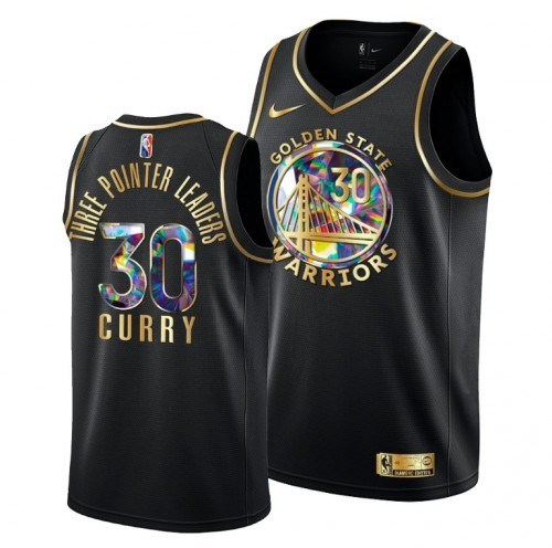 Lサイズ Stephen Curry #30 Golden State Warriors 3 Point Leaders Black 2022 Champions Jersey NBA75th Diamond Edition