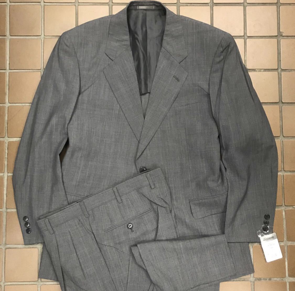 【正規品】 【新品★激安】紳士服 背広 ストライプスーツ セットアップ/AB5 サイズL/グレイ グレンチェック柄/センターベンツ 2タック 春夏 Lサイズ 【正規品】 【新品★激安】紳士服 背広 ストライプスーツ セットアップ/AB5 サイズL/グレイ グレンチェック柄/センターベンツ 2タック 春夏 Lサイズ